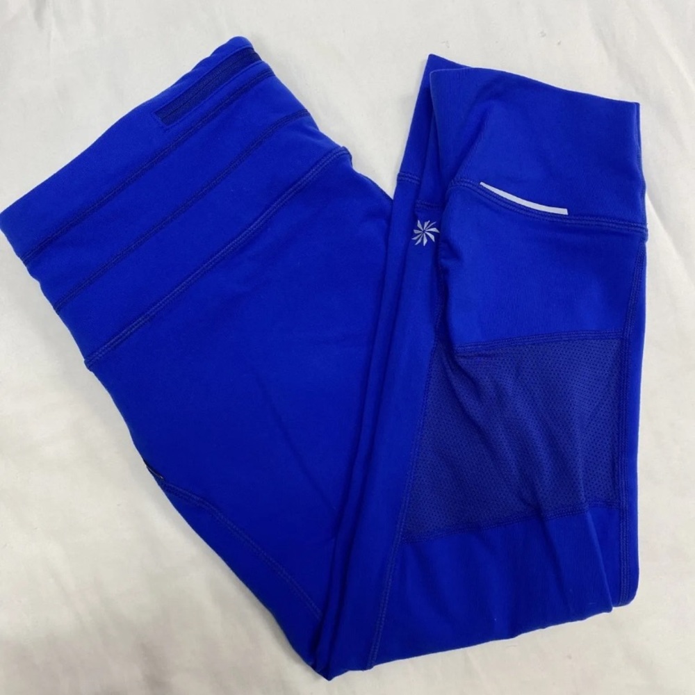 Athleta Pants Athleta Legging Women's Blue Relay Capri Pants S Zipped Pocket